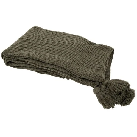 GREEN KNITTED COUNTERPANE WITH TASSELS 130X170CM