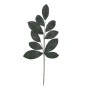 GREEN VELVET GLITTER LEAFS STEM 65CM