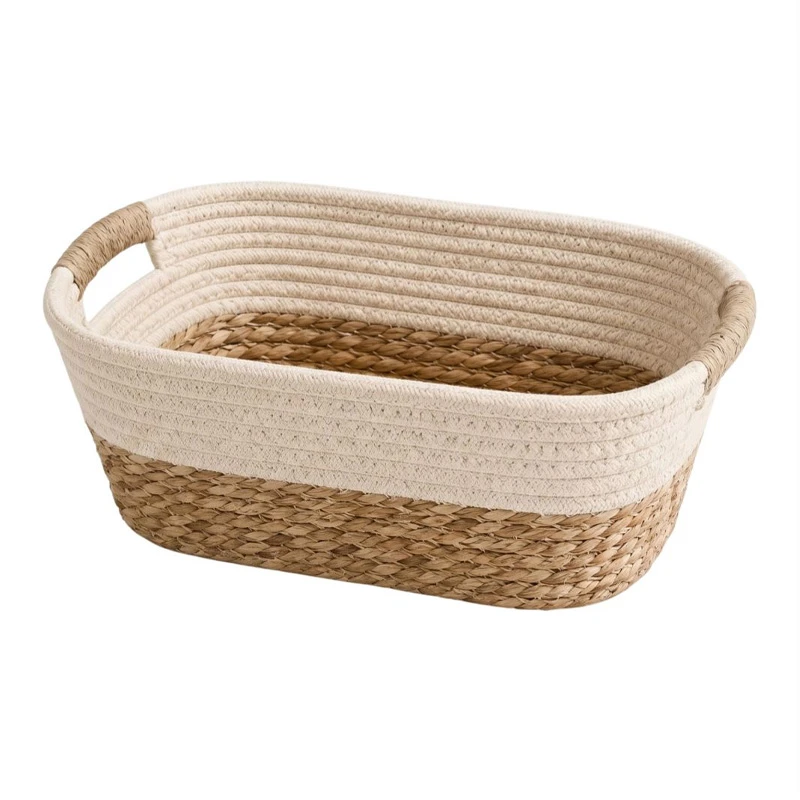 NATURAL PAPER ROPE BASKET 33X24X16CM