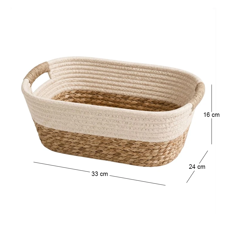 NATURAL PAPER ROPE BASKET 33X24X16CM