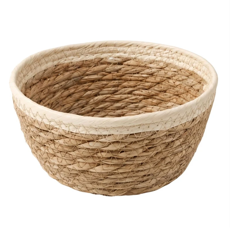 ROPE ROUND BASKET IN CREAM COLOR  D17X8CM
