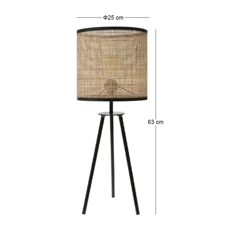 DECO NATURAL RATTAN LAMP D25x63CM