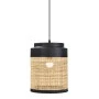 DECO NATURAL RATTAN CEILING LIGHT W BLACK METAL STAND D24x29CM