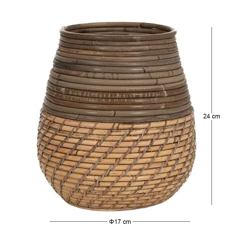 DECO RATTAN POT D17x24CM