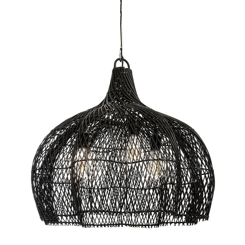 DECO RATTAN BLACK CEILING LAMP D102x85CM