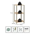 Nightstand - Floor shelf wooden - plastic color natural - beige 37x29x79cm.