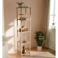 Floor shelf wooden - plastic color natural - beige 28x25x137cm.