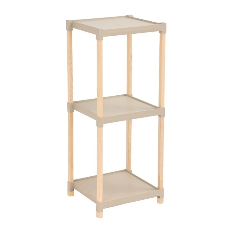 Floor shelf wooden - plastic color natural - beige 28x25x72cm.