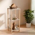 Floor shelf wooden - plastic color natural - beige 28x25x72cm.