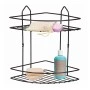 Perilla metallic bathroom rack of two shelves in black color 20x20x52cm.