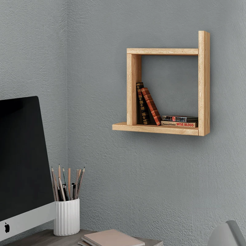 Ραφιέρα τοίχου Box Megapap χρώμα φυσικό οξιάς 30x22x30εκ.