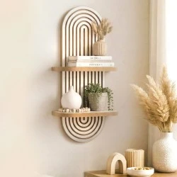 Artwill Megapap MDF wall shelf in white - oak 26x13x70cm. Artwill Megapap MDF wall shelf in white - oak 26x13x70cm.