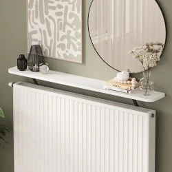 Barca Megapap melamine wall shelf in white color 120x17.5x20.4cm. Barca Megapap melamine wall shelf in white color 120x17.5x20.4cm.