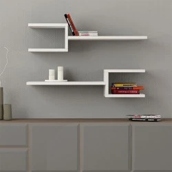 Fork Megapap melamine 2 pieces wall shelves in white color 75x19,5x18cm. Fork Megapap melamine 2 pieces wall shelves in white color 75x19,5x18cm.
