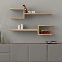 Fork Megapap melamine 2 pieces wall shelves in sapphire oak color 75x19,5x18cm. Fork Megapap melamine 2 pieces wall shelves in sapphire oak color 75x19,5x18cm.