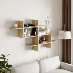 Halic Megapap melamine wall shelf in oak color 150x22x82cm. Halic Megapap melamine wall shelf in oak color 150x22x82cm.