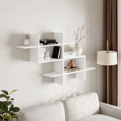 Halic Megapap melamine wall shelf in white color 150x22x82cm. Halic Megapap melamine wall shelf in white color 150x22x82cm.