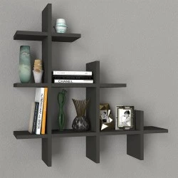 Juke Megapap melamine wall self in anthracite color 81,8x18x80cm. Juke Megapap melamine wall self in anthracite color 81,8x18x80cm.