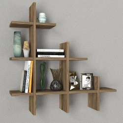 Juke Megapap melamine wall self in walnut color 81,8x18x80cm. Juke Megapap melamine wall self in walnut color 81,8x18x80cm.