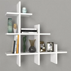 Juke Megapap melamine wall self in white color 81,8x18x80cm. Juke Megapap melamine wall self in white color 81,8x18x80cm.