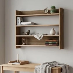 Lane Megapap melamine wall shelf in walnut ud color 85x15x66cm. Lane Megapap melamine wall shelf in walnut ud color 85x15x66cm.