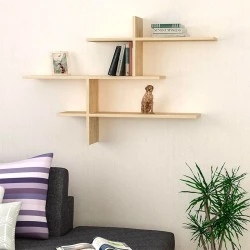 Ραφιέρα τοίχου Leo Megapap χρώμα sapphire oak 123x22x80εκ.