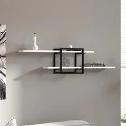 Mone Megapap melamine wall shelf in white color 120x18x30cm. Mone Megapap melamine wall shelf in white color 120x18x30cm.
