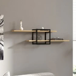 Mone Megapap melamine wall shelf in sapphire oak color 120x18x30cm. Mone Megapap melamine wall shelf in sapphire oak color 120x18x30cm.