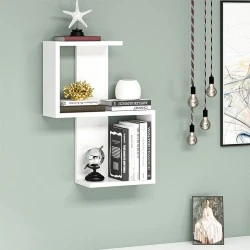 Ραφιέρα τοίχου Octa Megapap χρώμα λευκό 45x16,4x60εκ.