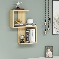 Octa Megapap melamine wall shelf in sapphire oak color 45x16.4x60cm. Octa Megapap melamine wall shelf in sapphire oak color 45x16.4x60cm.