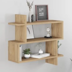 Paralel Megapap melamine wall shelf in natural beech color 70x22x65cm. Paralel Megapap melamine wall shelf in natural beech color 70x22x65cm.