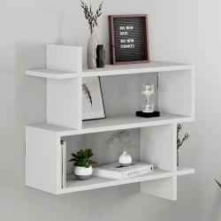 Paralel Megapap melamine wall shelf in white color 70x22x65cm. Paralel Megapap melamine wall shelf in white color 70x22x65cm.