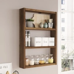 Prena Megapap melamine wall shelf in walnut 43.2x9x60cm. Prena Megapap melamine wall shelf in walnut 43.2x9x60cm.