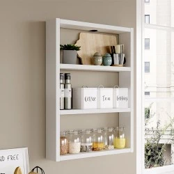 Prena Megapap melamine wall shelf in white 43.2x9x60cm. Prena Megapap melamine wall shelf in white 43.2x9x60cm.