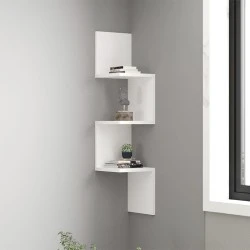 Zikzak Megapap melamine wall shelf in white color 25x25x105.4cm. Zikzak Megapap melamine wall shelf in white color 25x25x105.4cm.