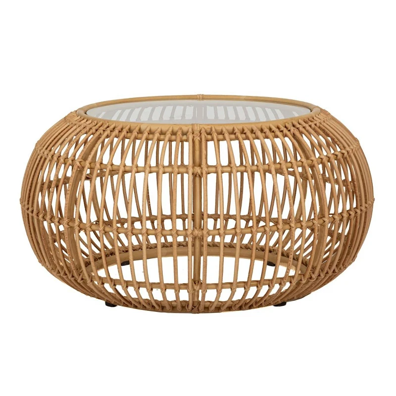 ROUND RATTAN COFFEE TABLE 85X85X45CM