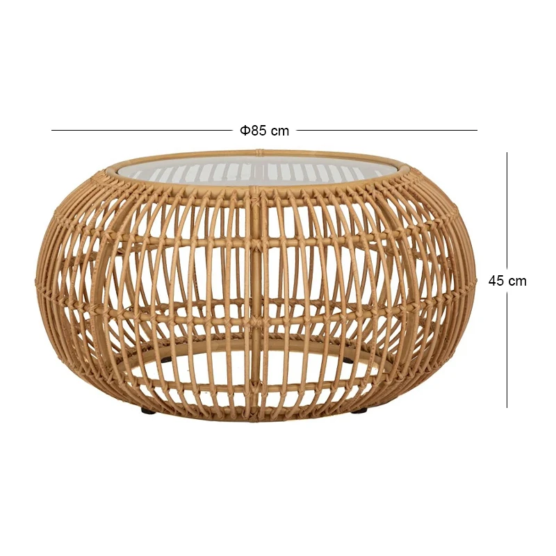 ROUND RATTAN COFFEE TABLE 85X85X45CM