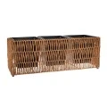 RATTAN RECTANGULAR PLANTER WITH 3 CASES 78,5X30X29CM