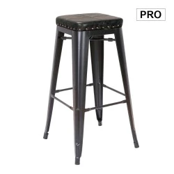 RELIX Σκαμπό BAR, Μέταλλο Βαφή Μαύρο Matte, PU Μαύρο, Στοιβαζόμενο RELIX Σκαμπό BAR, Μέταλλο Βαφή Μαύρο Matte, PU Μαύρο, Στοιβαζόμενο