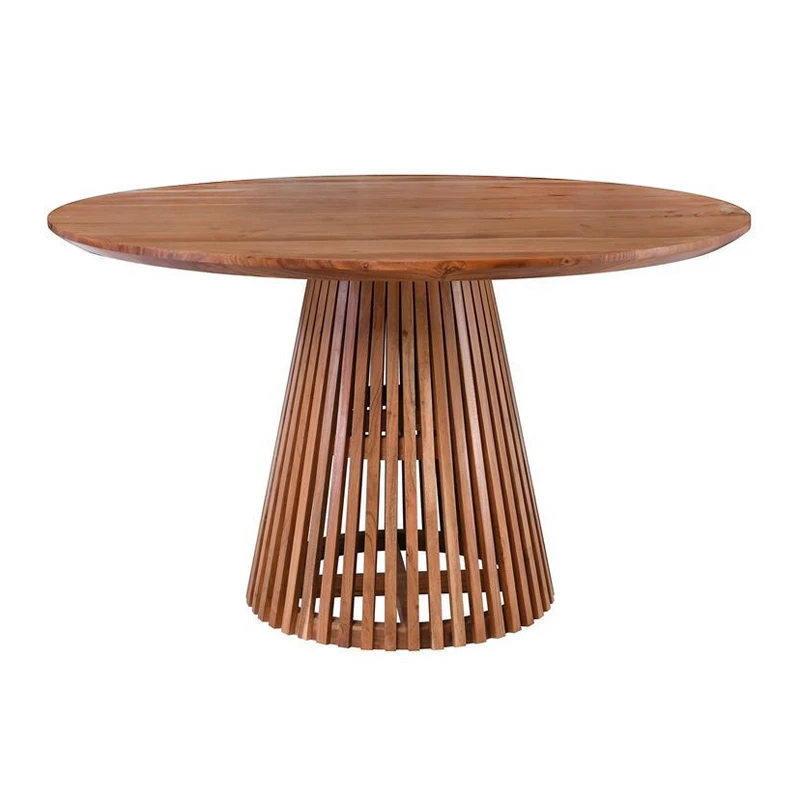 RIM Round Dining Table D130x76cm Solid Wood Acacia Natural Finish