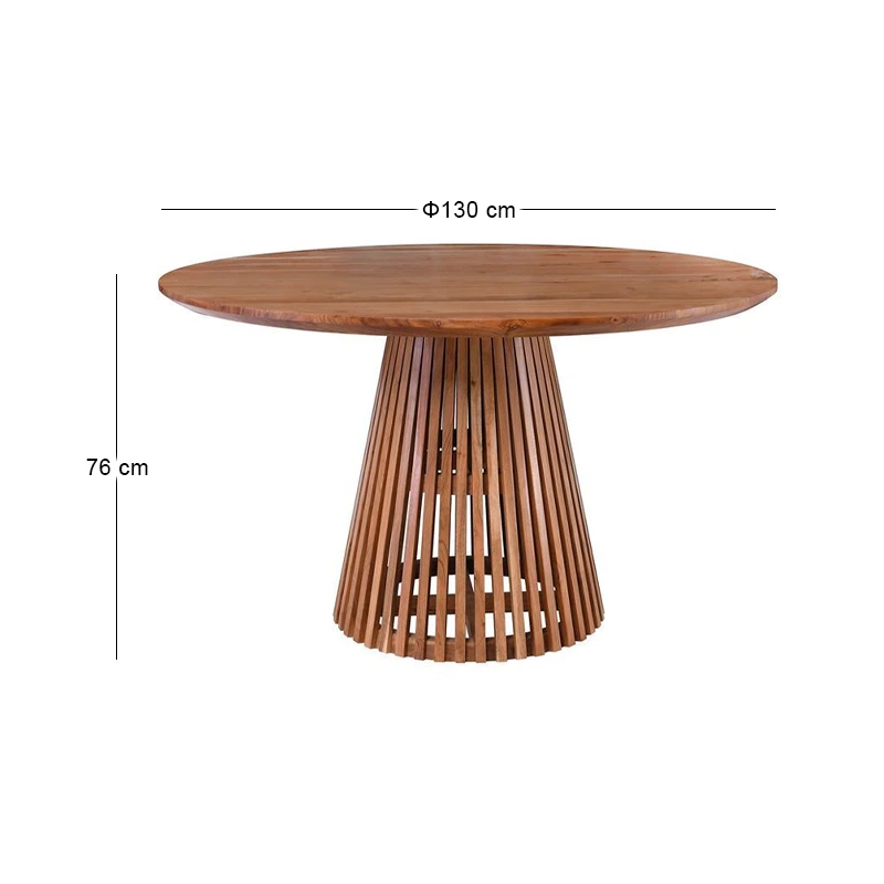 RIM Round Dining Table D130x76cm Solid Wood Acacia Natural Finish