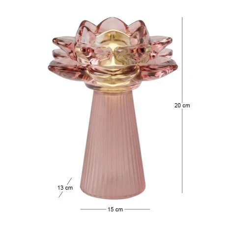 PINK LED TABLE LAMP IN THE SHAPE OF A FLOWER 15X13X20CM BATTERY OPPERATED
