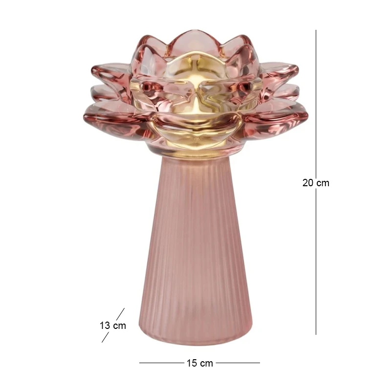 PINK LED TABLE LAMP IN THE SHAPE OF A FLOWER 15X13X20CM BATTERY OPPERATED