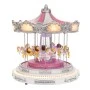 XMAS ANIMATED PINK RESIN CAROUSEL WITH LED LIGHTS, INCLUDING  ADAPTOR 30X30X36CM