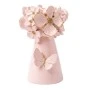 WHITE RESIN EMBOSSED FLOWERS CANDLEHOLDER D7X12CM