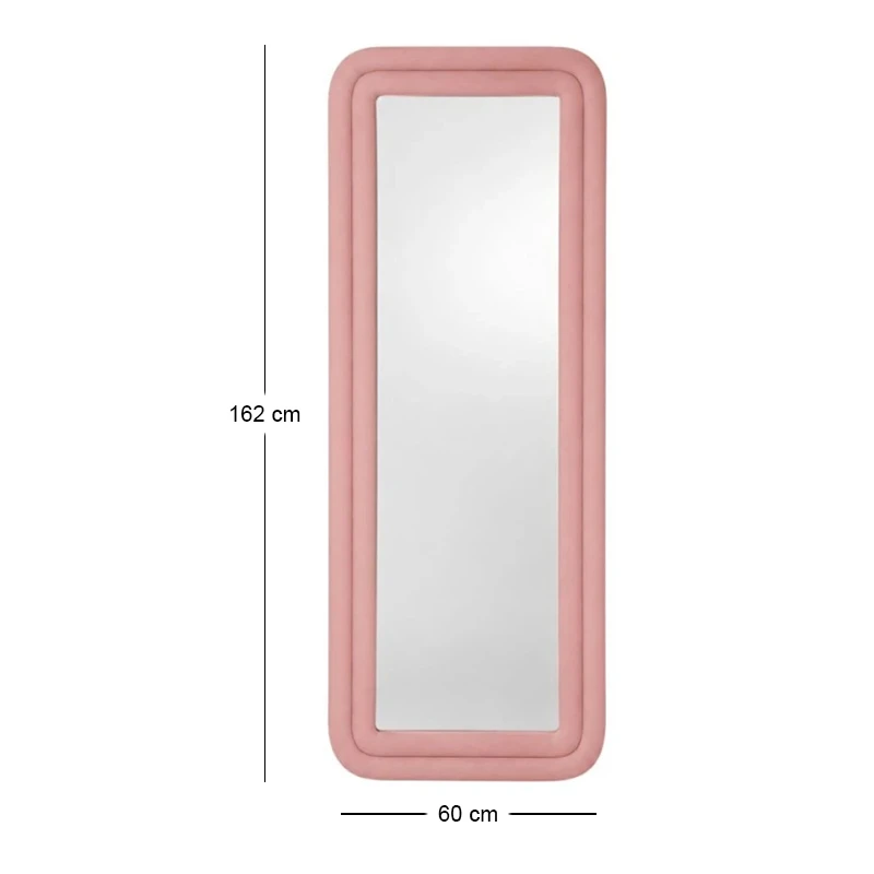 PINK PLUSH FLOOR MIRROR 60X162CM