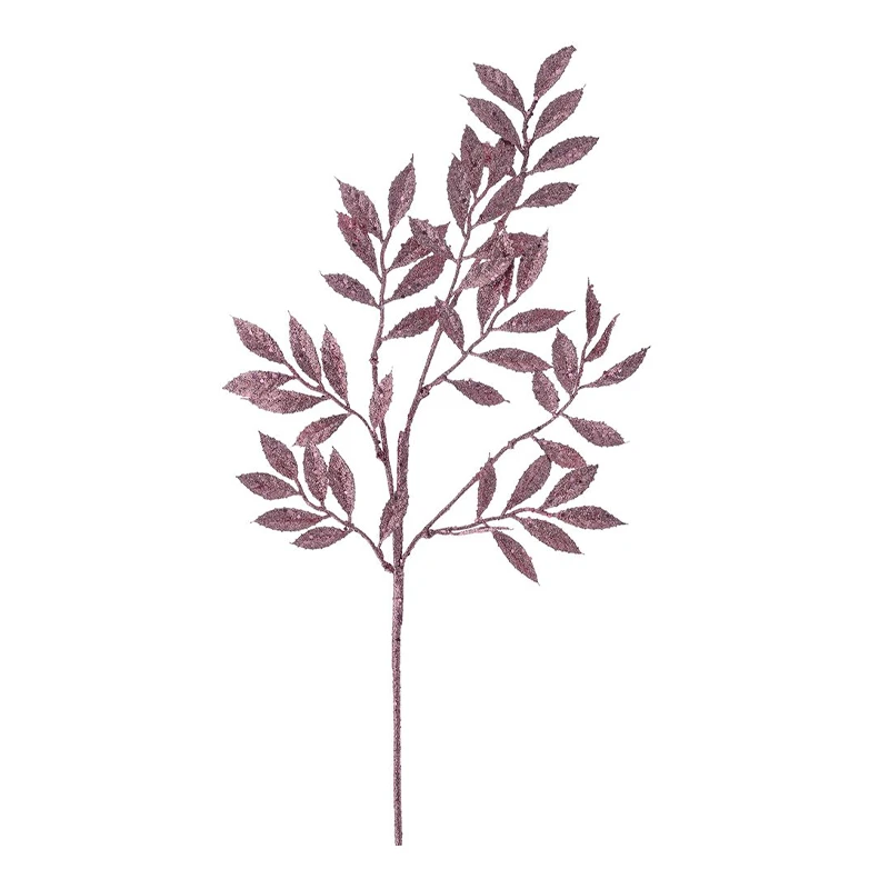 ROSE GOLD GLITTER FERN STEM 80CM