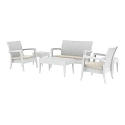 Σαλόνι κήπου σετ 4 τεμαχίων σε χρώμα λευκό MIAMI LOUNGE SET SIESTA Σαλόνι κήπου σετ 4 τεμαχίων σε χρώμα λευκό MIAMI LOUNGE SET SIESTA