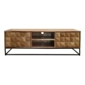 SANTORY TV Board 145x40x47cm Acacia Natural Finish/Steel Black