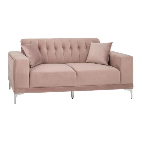 DUSTY PINK TWO-SEATER SOFA 181X86X85CM W SILVER METAL LEGS KD